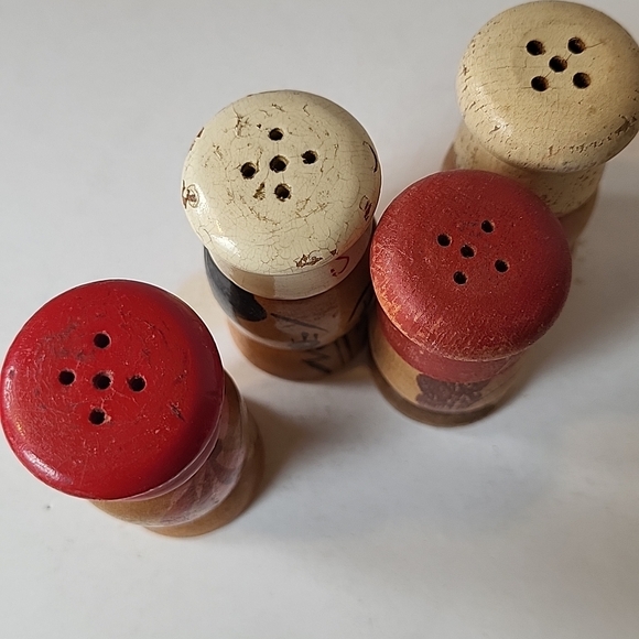 1950s Wood Chef Salt and Pepper Shakers Sets-2 Japan - Picture 6 of 8